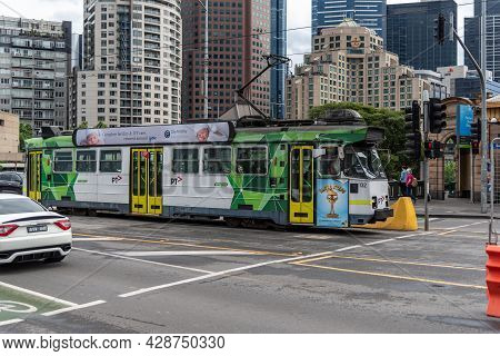 Melbourne, Victoria / Australia - 11/03/2019 Trams Are A Major Form Of Public Transport In Melbourne