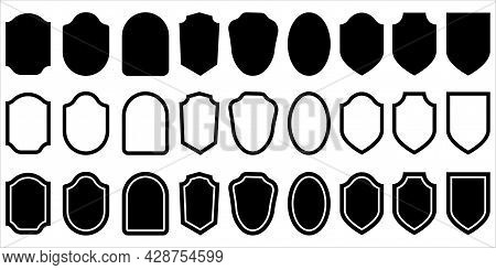 Shield Icon Set. Protection Icon. Security Vector Icon. Vector Illustration. Stock Image.