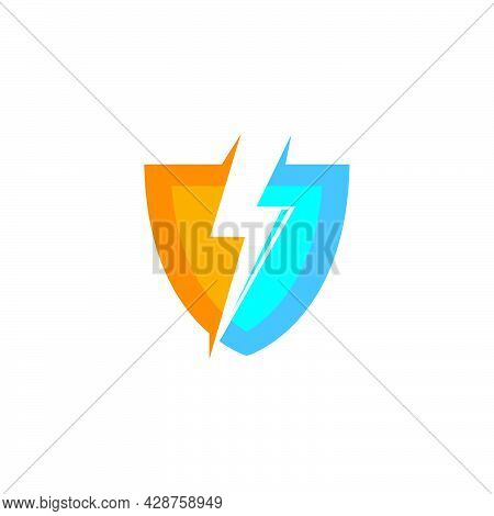 Flash Thunder Bolt Shield  Illustration Vector