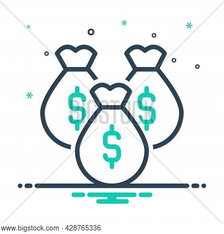 Mix Icon For Money-bag Money Bag Riches Piles Wealth Mammon Capital Cash Fund Investment Trendy