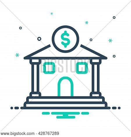 Mix Icon For Bank Money-dealing Money-lending Emolument Revenues Saving Corporate Building Investmen