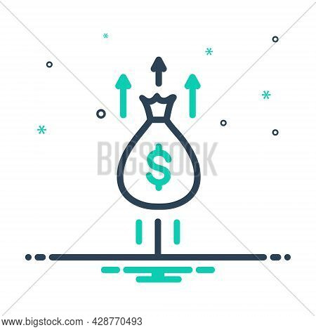 Mix Icon For Growth Money-bag Riches Piles Wealth Mammon Capital Cash Fund Investment Trendy
