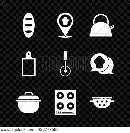 Set Bread Loaf, Chef Hat With Location, Kettle Handle, Cooking Pot, Gas Stove, Kitchen Colander, Cut