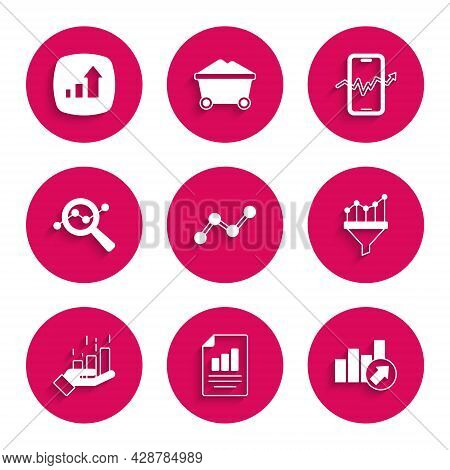 Set Graph Chart Infographic, Document With, Financial Growth, Sales Funnel, Search Data Analysis, Mo