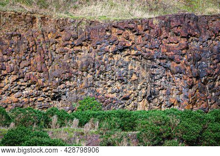 Black And Brown Rocky Cliff Face Texture 03