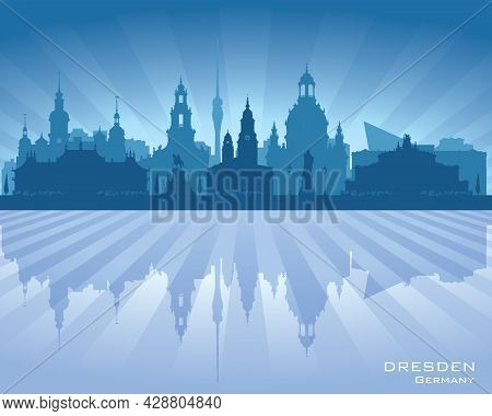 Dresden Germany City Skyline Vector Silhouette