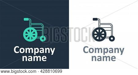 Logotype Wheelchair For Disabled Person Icon Isolated On White Background. Logo Design Template Elem