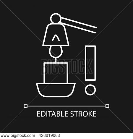 Use Candle Snuffer White Linear Manual Label Icon For Dark Theme. Thin Line Customizable Illustratio
