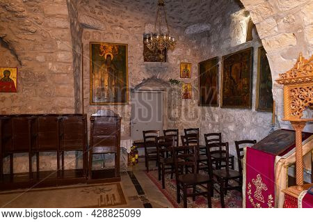 Jerusalem, Israel, July 17, 2021 : The Interior Of The Small Feodorovsky Monastery In Christian Quar