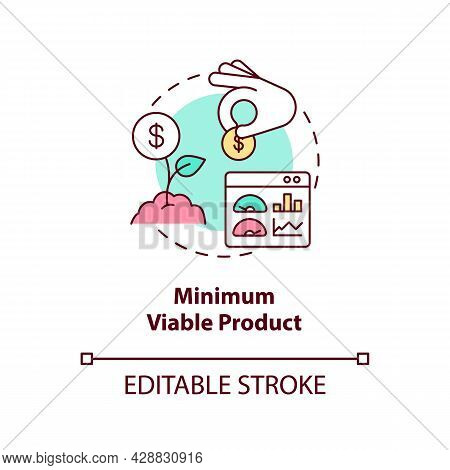 Minimum Viable Product Concept Icon. Early Business Development. Investment In Company. Startup Laun