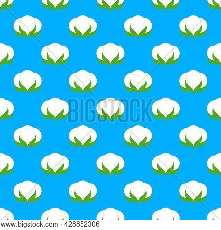Floral Cotton Pattern With White Flowers For Fabric, Website Background, Paper Packaging And Other I