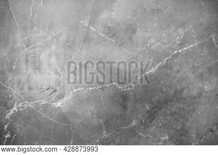 Image Of Black And White Marble Texture Or Abstract Background. Grey Marble Texture. The Raw Mineral