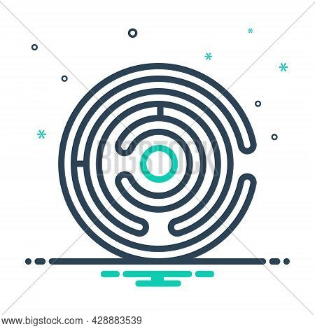 Mix Icon For Labyrinth Way-out Puzzle Maze Complication Imbroglio Intricacy Meander Twist