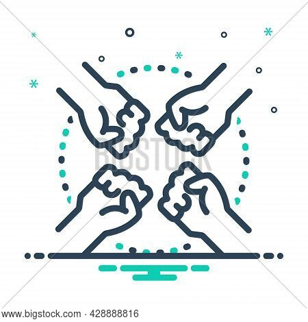 Mix Icon For Team Squad Tandem Contingent Together Teamwise Collaboration Copartnership