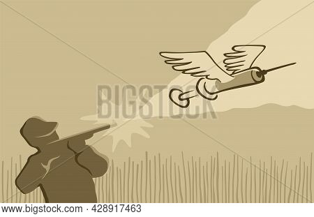 Vaccine Hunting - Comunity With Goals To Find Remains Of Unused Covid-19 Vaccine Doses. Vector Illus