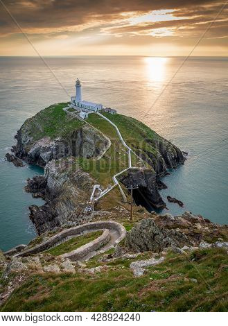 South Stack Lighthouse On The Summit Of A Small Island Called Ynys Lawd Off The North-west Coast Of 