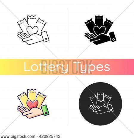 Charitable Lottery Game Icon. Fundraising Opportunities. Charity Gambling. Generating Income. Conduc