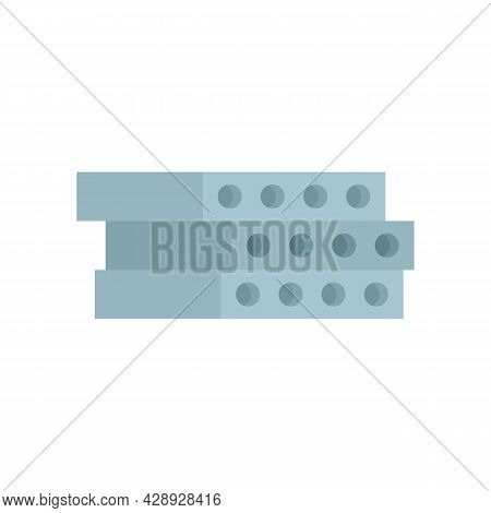 Construction Concrete Block Icon. Flat Illustration Of Construction Concrete Block Vector Icon Isola
