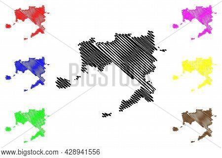 Naples Province (italy, Italian Republic, Campania Region) Map Vector Illustration, Scribble Sketch 