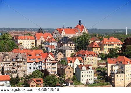 Meissen Town In Germany (free State Of Saxony). Meissen Aerial View.