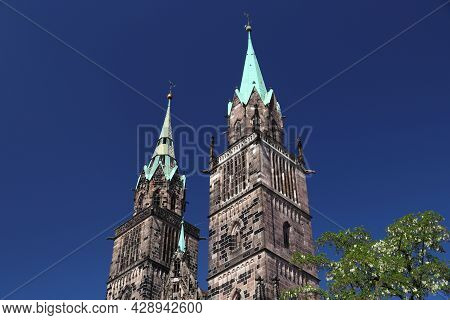 Germany Landmarks. St Lawrence Church (lorenzkirche) - Gothic Landmark Of Nuremberg, Germany.