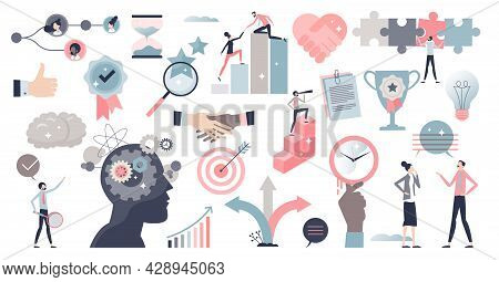 Soft Skills Set With Ability Or Competence For Career Outline Collection. Items With Leader Characte