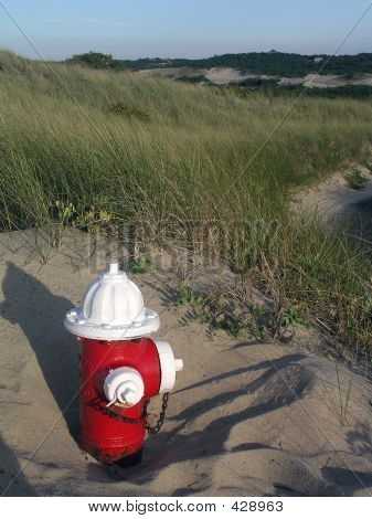 Czerwony hydrantowe na wydmach