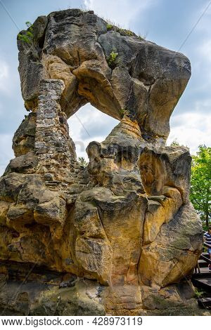 Rotstejn Castle Ruins As A Part Of Sandstone Rock Formation, Bohemian Paradise, Czech: Cesky Raj, Cz