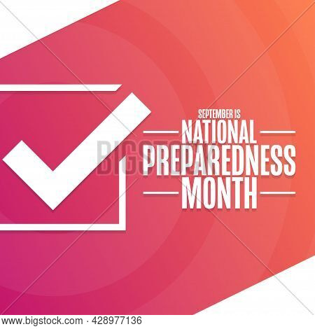 September Is National Preparedness Month. Holiday Concept. Template For Background, Banner, Card, Po