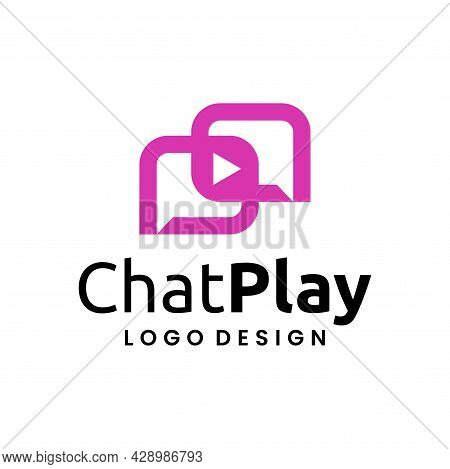 Clean And Sophisticated Logo About Chat Icon And Play Button.
Eps 10, Vector.