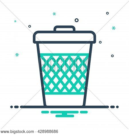 Mix Icon For Trash-can Trash Can Garbage Waste Basket Container Junk Debris Detritus Rubbish