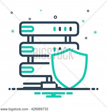 Mix Icon For Sever-shield  Safeguard Aegis Escutcheon Bulwark Network Organization Cyber Internet Co