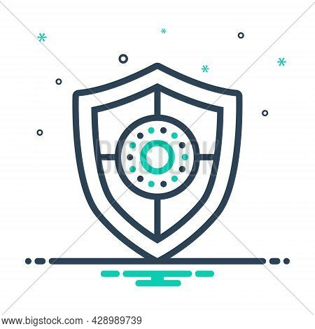 Mix Icon For Shield Safeguard Aegis Escutcheon Bulwark Defense Security Protection Conservancy
