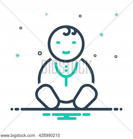 Mix Icon For Baby Infante Babe Progeny Infantile Toddler Child Kid Kiddy