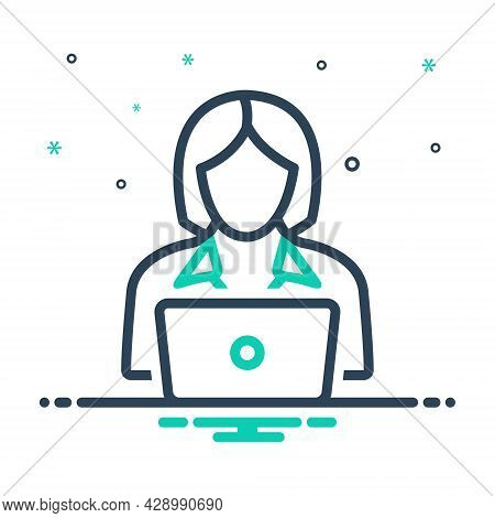 Mix Icon For Worker Roustabout Operator Laptop Breadwinner Employee Trader Peasant Laborer