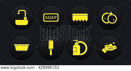 Set Plastic Basin, Washing Dishes, Adhesive Roller, Dishwashing Liquid Bottle And Plate, Sponge With