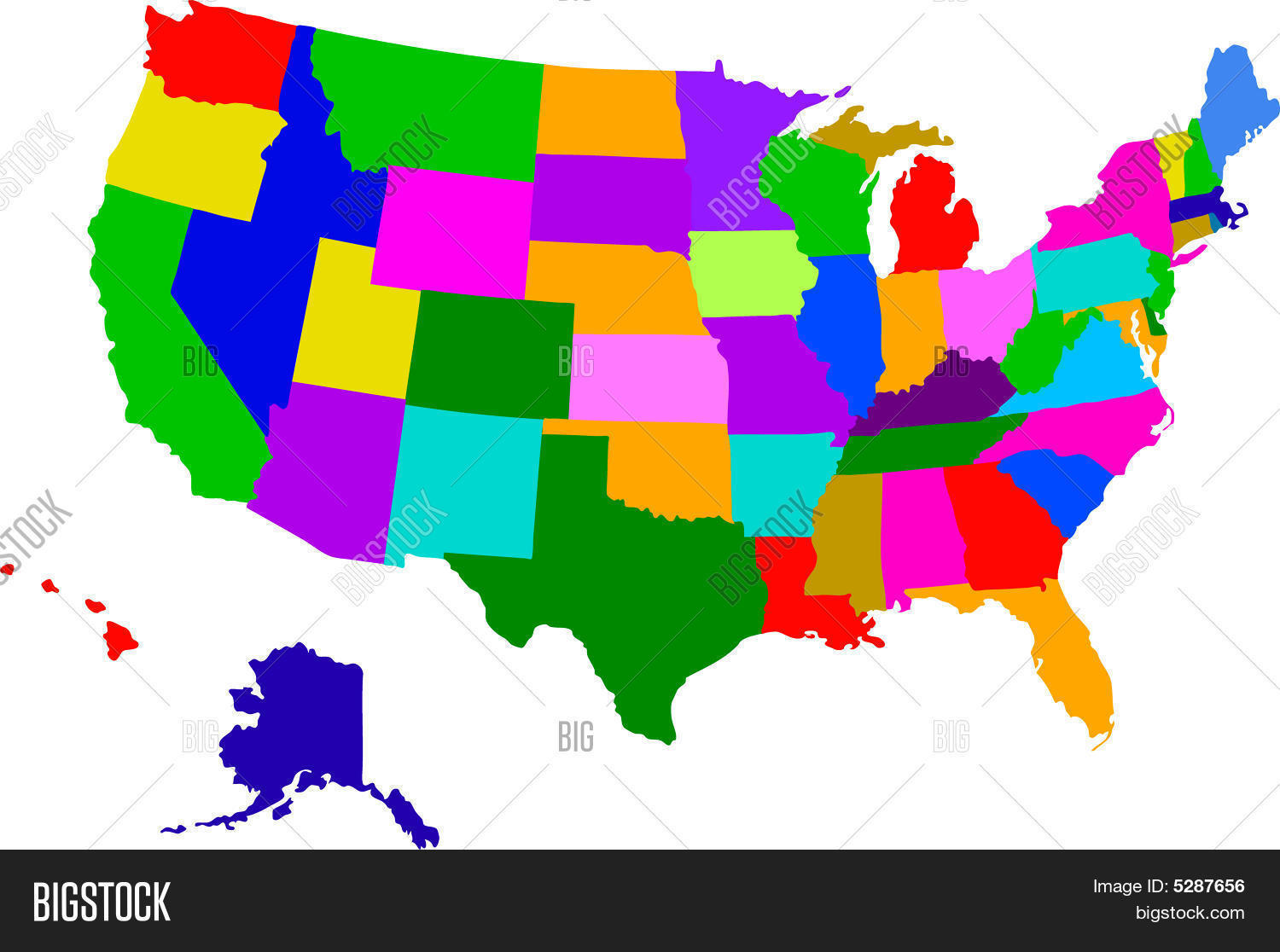 Colorful Map Usa Image & Photo (Free Trial) | Bigstock