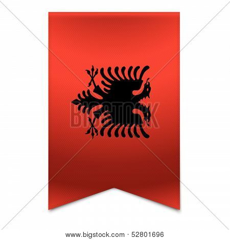 Ribbon Banner - Albanian Flag