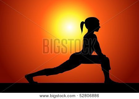 Stretching silhouette woman