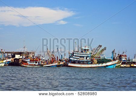 Fishermen Prepare The Boat For The Daily Catch