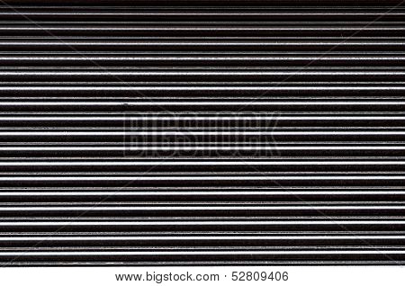Closed Black Steel Shutters