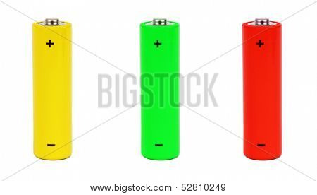 Batteries  isolated on white background