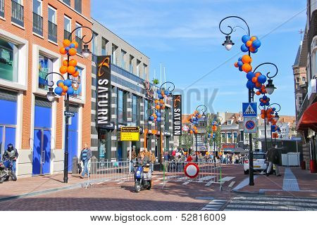 People On The Celebratory Street   In Dordrecht, Netherlands