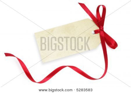 Prázdné značky s červenou stužku