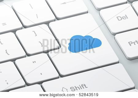 Cloud computing concept: Cloud on computer keyboard background