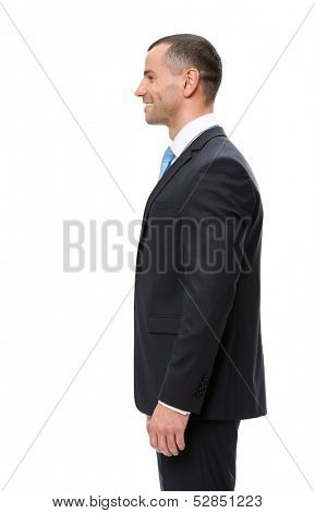 Half-length profile of business man, isolated. Concept of leadership and success