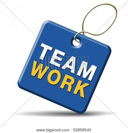 teamwork concept icon, team work and coorperation in partnership working together