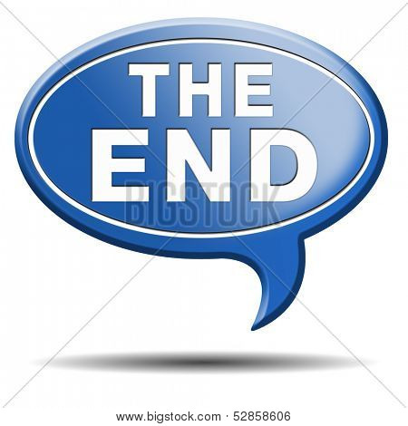 the end icon or sign to finish point way out