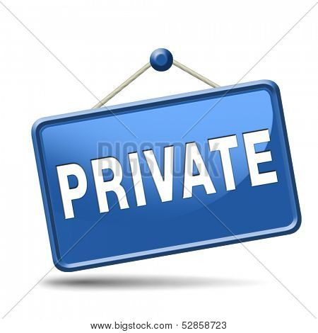 private and personal information icon, banner for privacy protection of restricted info