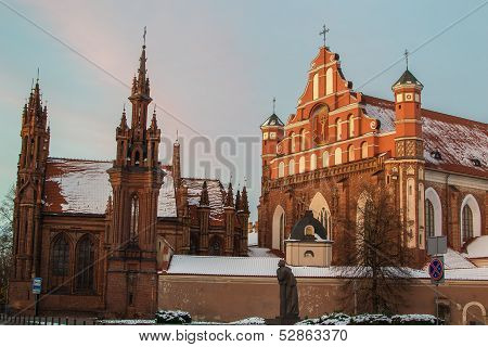 St. Anne's and Bernardine's Churches in Vilnius, Lithuania